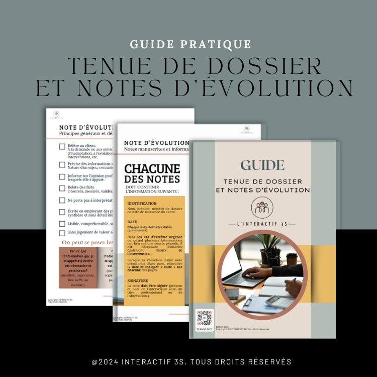 Guide "Tenue de dossier et notes d'évolution", 19 p.